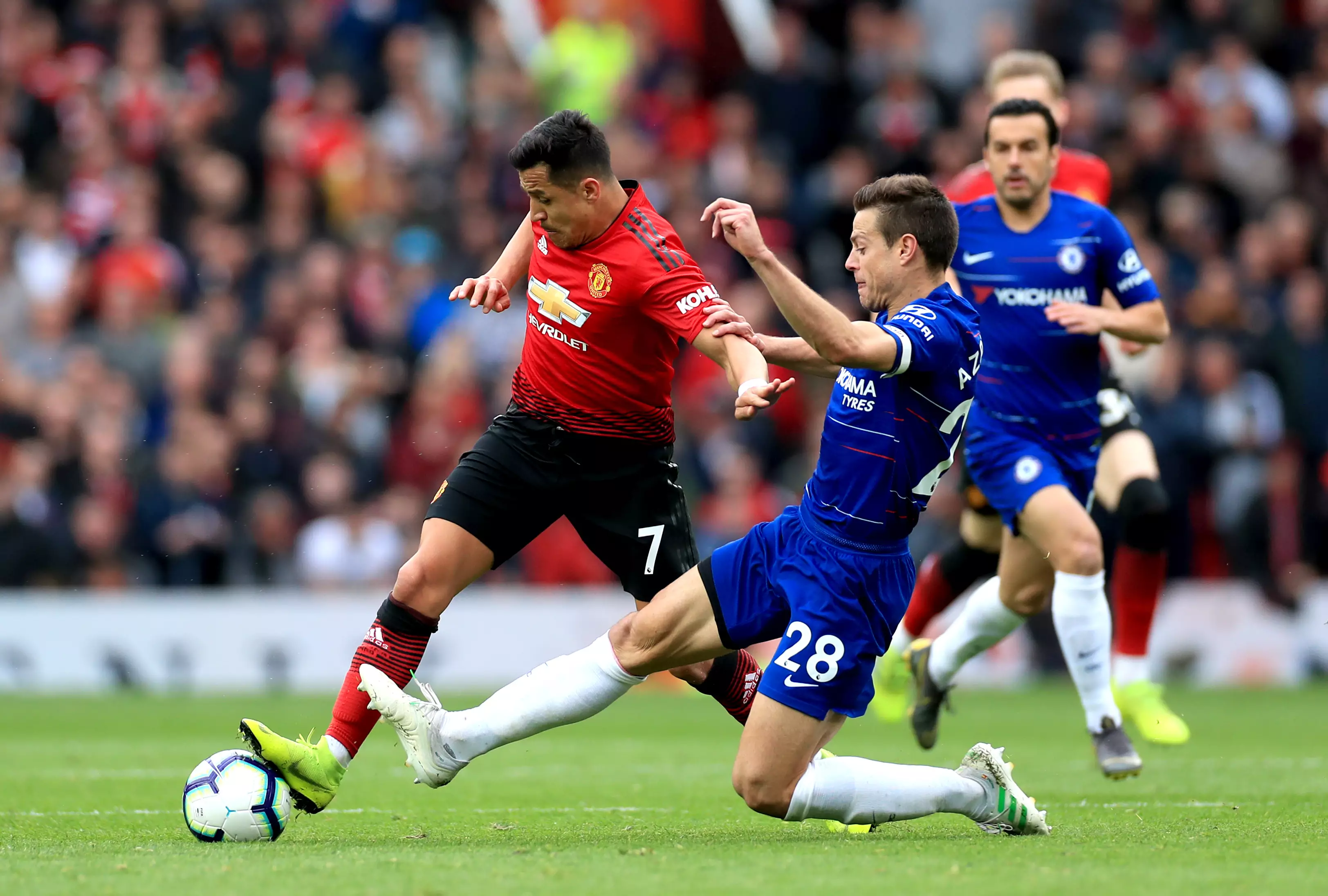 Proof that Alexis Sanchez touched the ball at least once against Chelsea. Image: PA Images