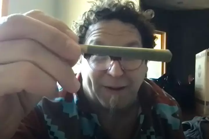 Adam Eidinger showing off one of the king-size joints.