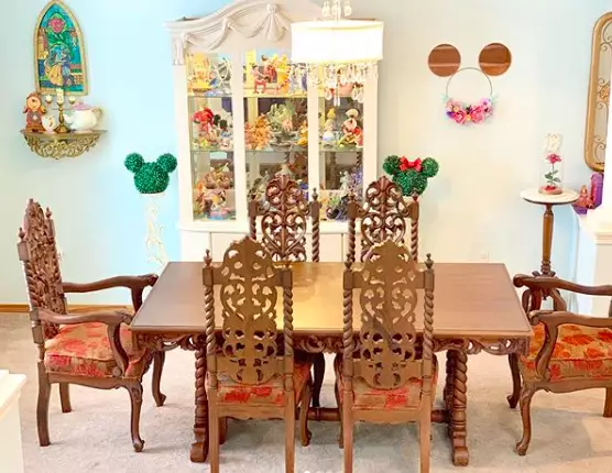 The 'Beauty and the Beast' themed dining room (