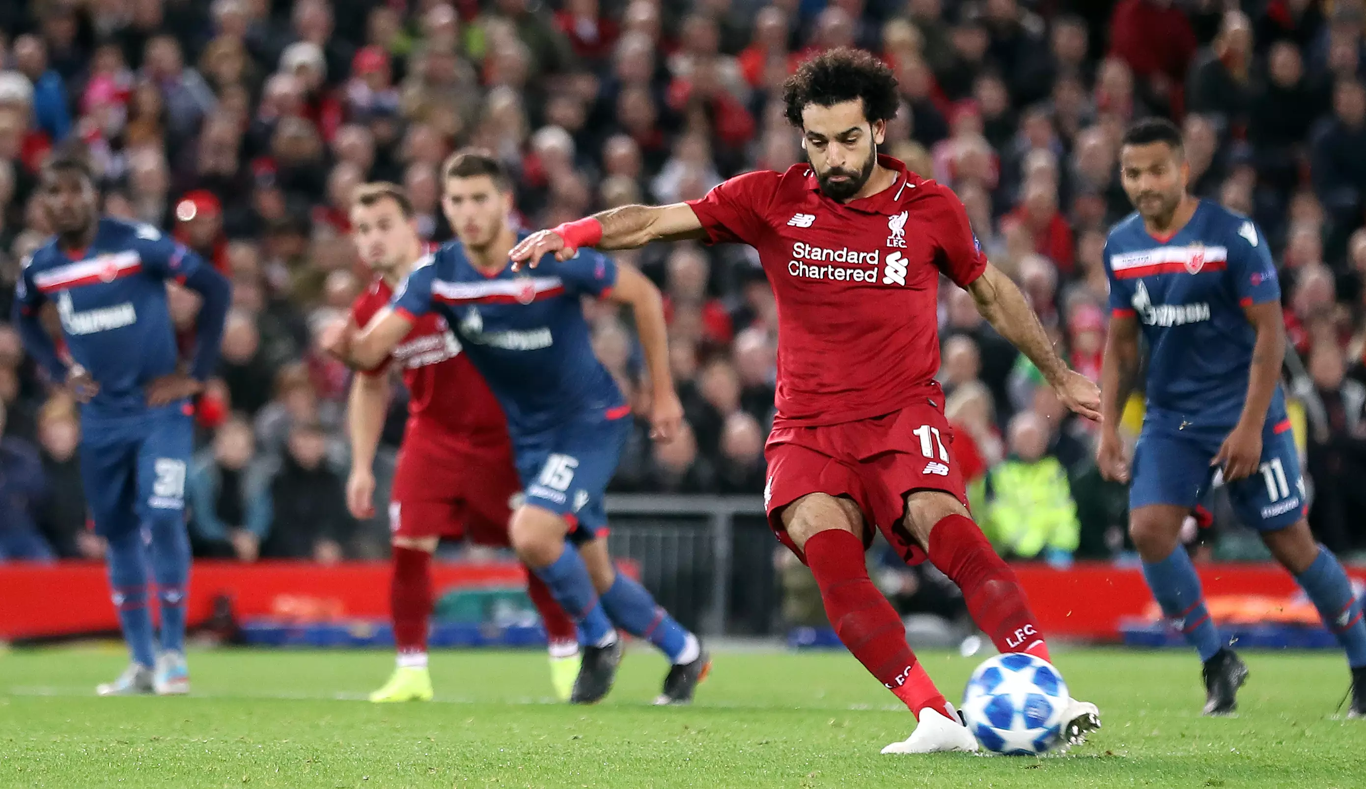 Salah's second came from the penalty spot. Image: PA Images