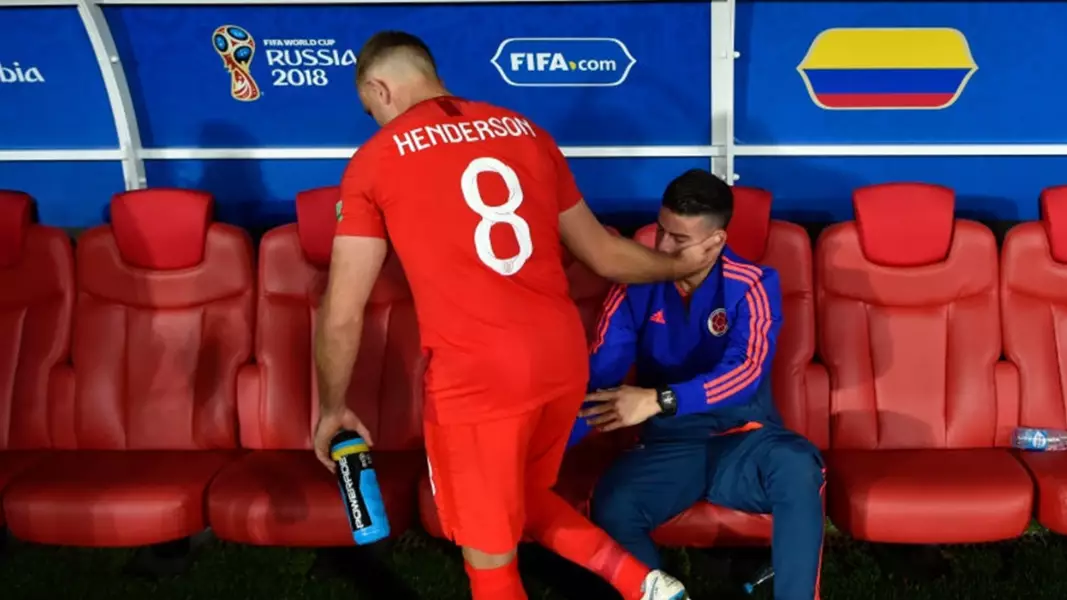 Jordan Henderson Consoled James Rodriguez After England's Win Over Colombia