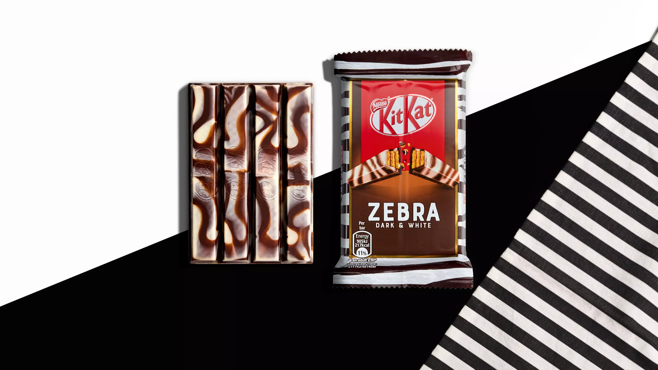 KitKat Launches New Zebra Bar Made Of Marbled Dark And White Chocolate