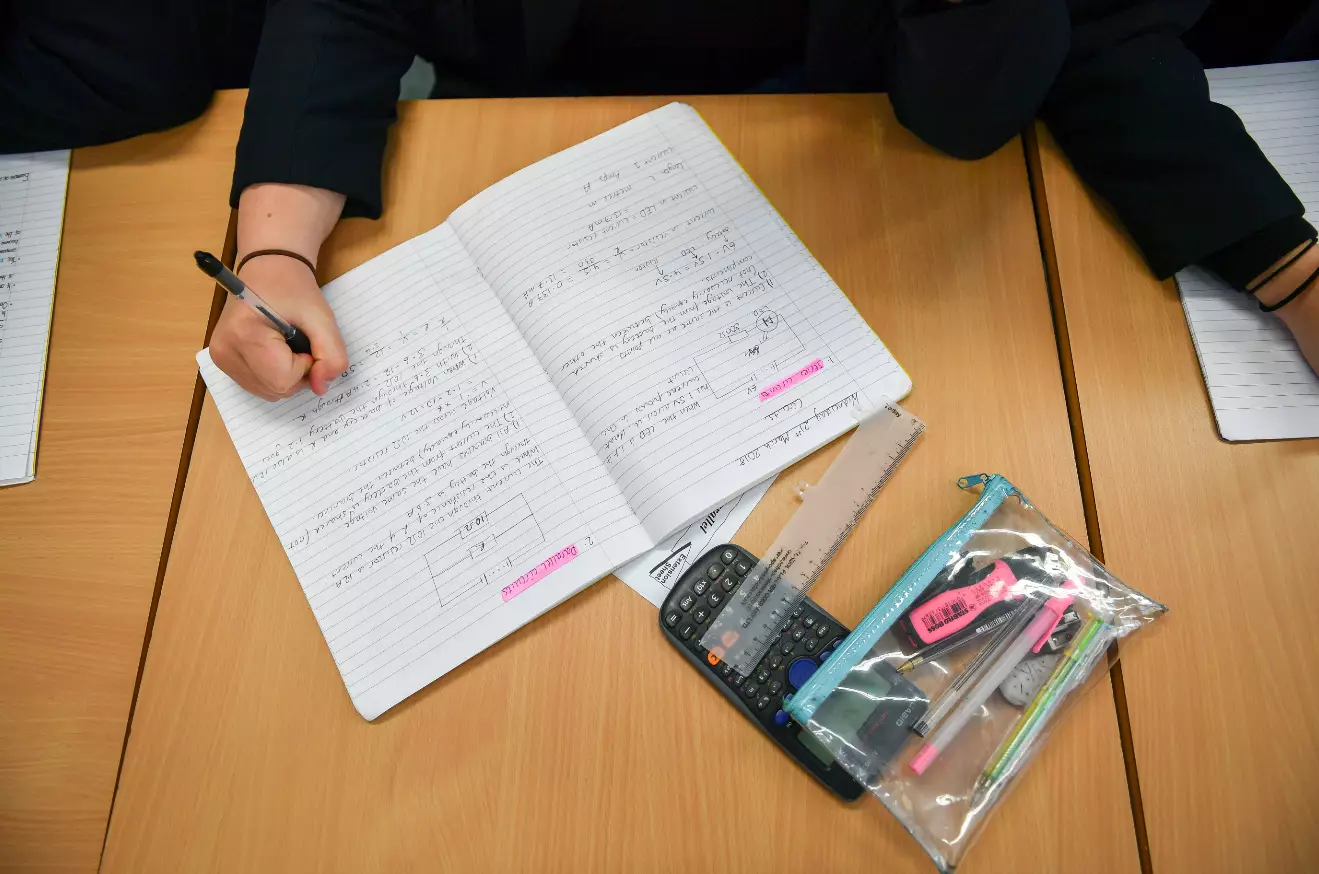 A student in a maths lesson.