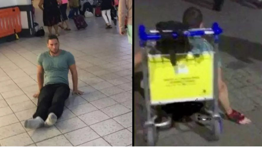 Paraplegic Athlete Left 'Humiliated' After Having To Drag Himself Across Airport Floor