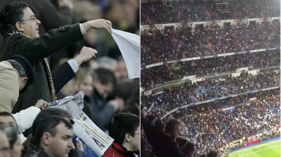 Real Madrid Fans Wave White Handkerchiefs During Shock Defeat To Levante
