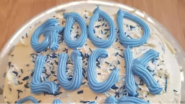Mum Makes Hilarious Blunder On 'Good Luck' Cake For Son Starting University