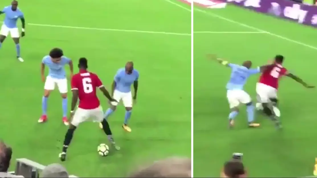WATCH: Paul Pogba Destroys Fernandinho With Excellent Footwork During Manchester Derby 