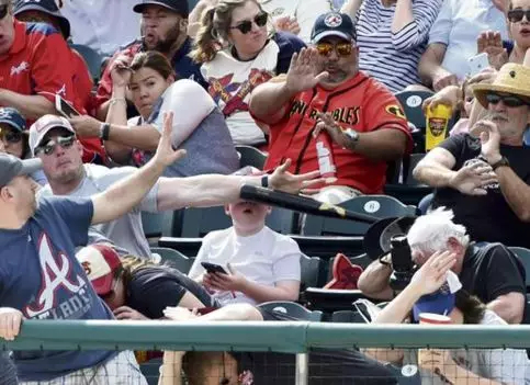 Guy Incredibly Catches A Baseball Bat Out The Air Before It Hits A Child In The Face