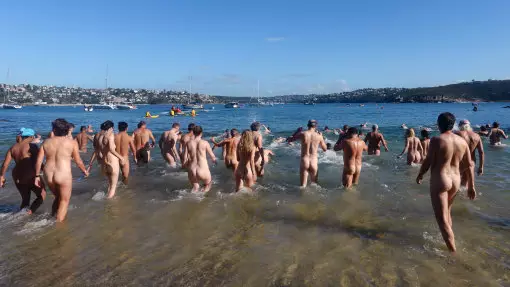 Thousands Strip For Annual Skinny Dip For Charity In Sydney