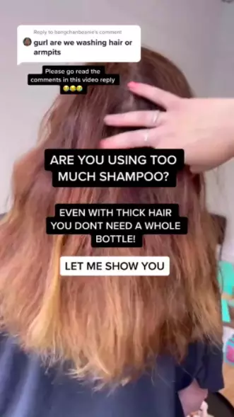 A TikTokker explained less is more when it comes to shampoo (
