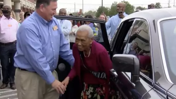Woman Celebrates 100th Birthday At Supermarket Where She Works 20 Hours A Week
