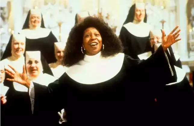 Whoopi Goldberg plays Sister Mary Clarence (