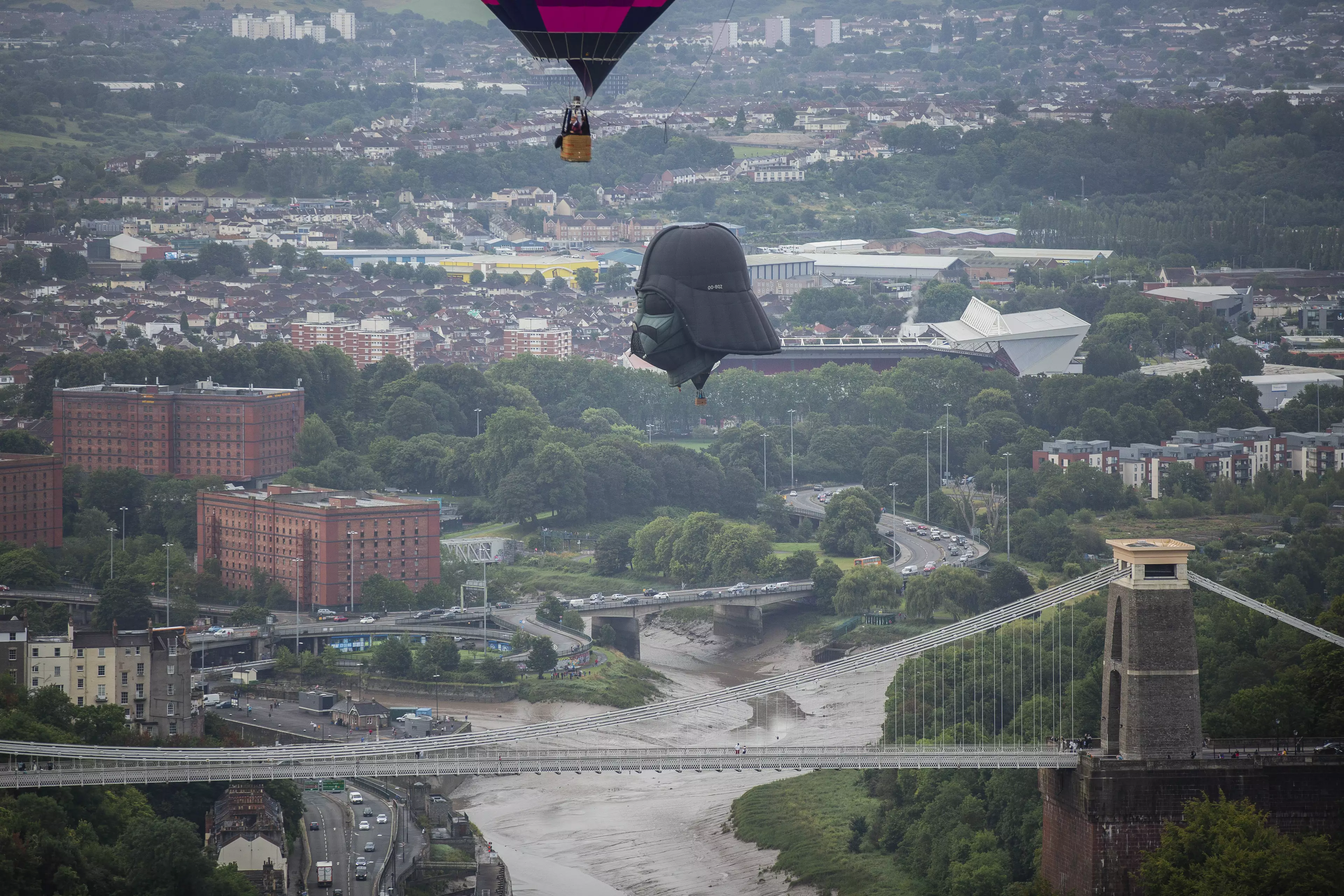 The head was spotted floating across the Bristol skyline.