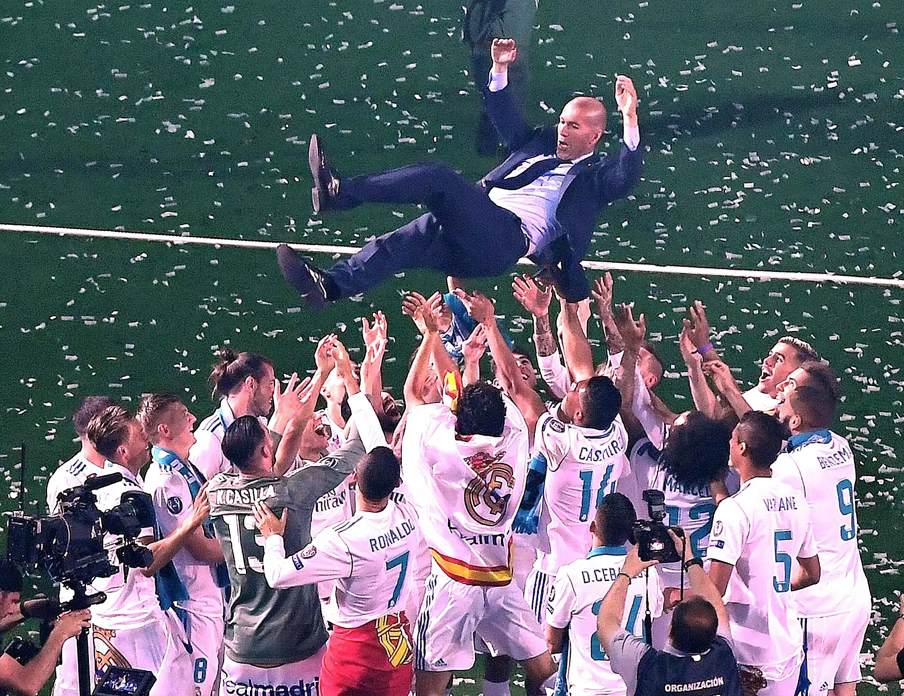 Who would have seen Zidane leaving just days after these scenes? Image: PA Images