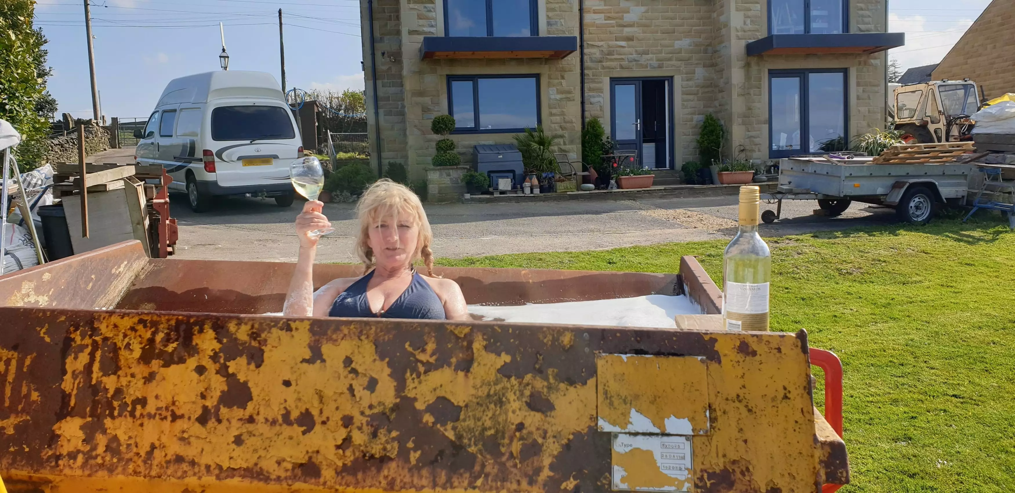 The dumper truck hot tub could become a regular feature.