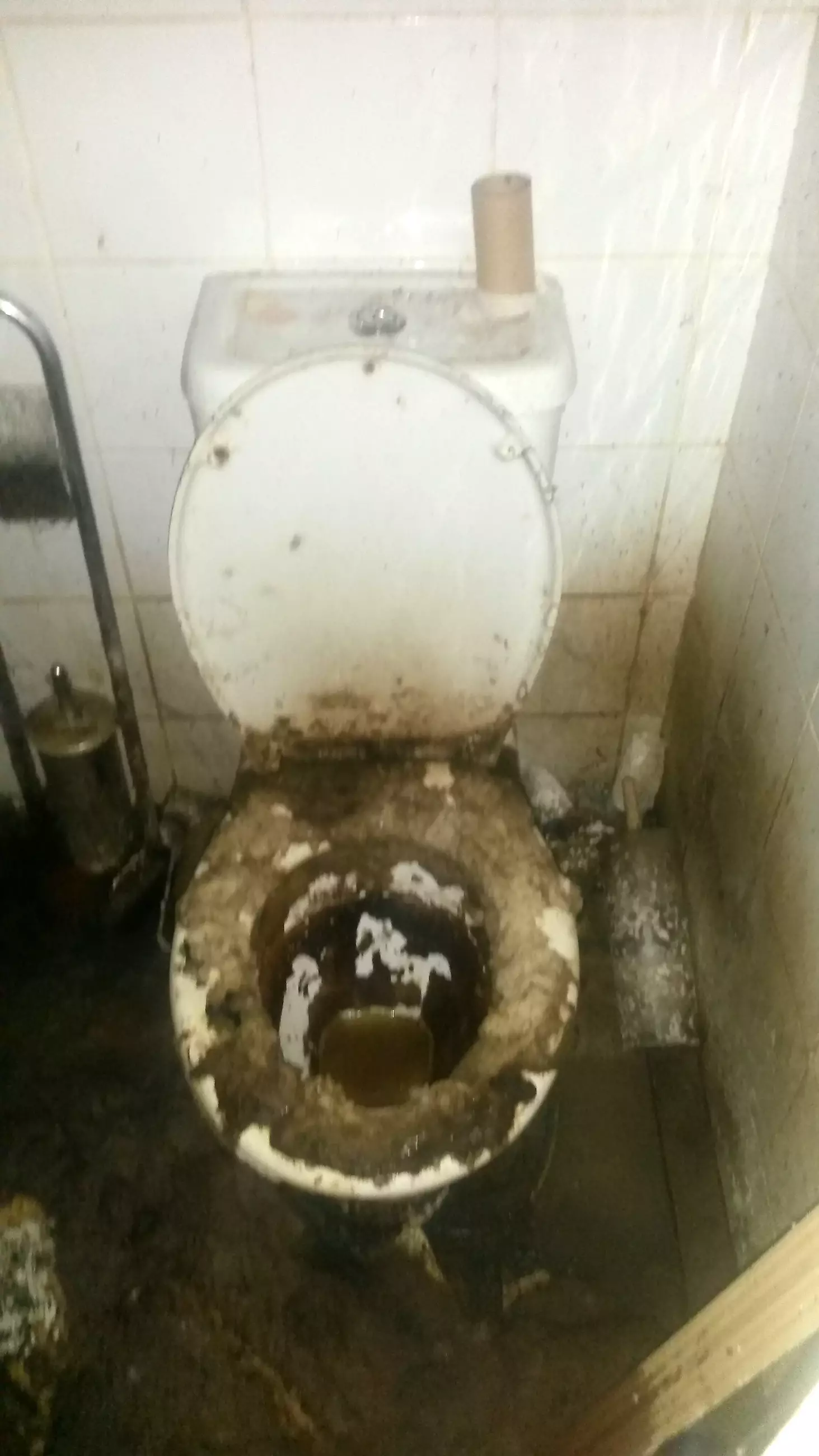 This toilet has definitely been used.