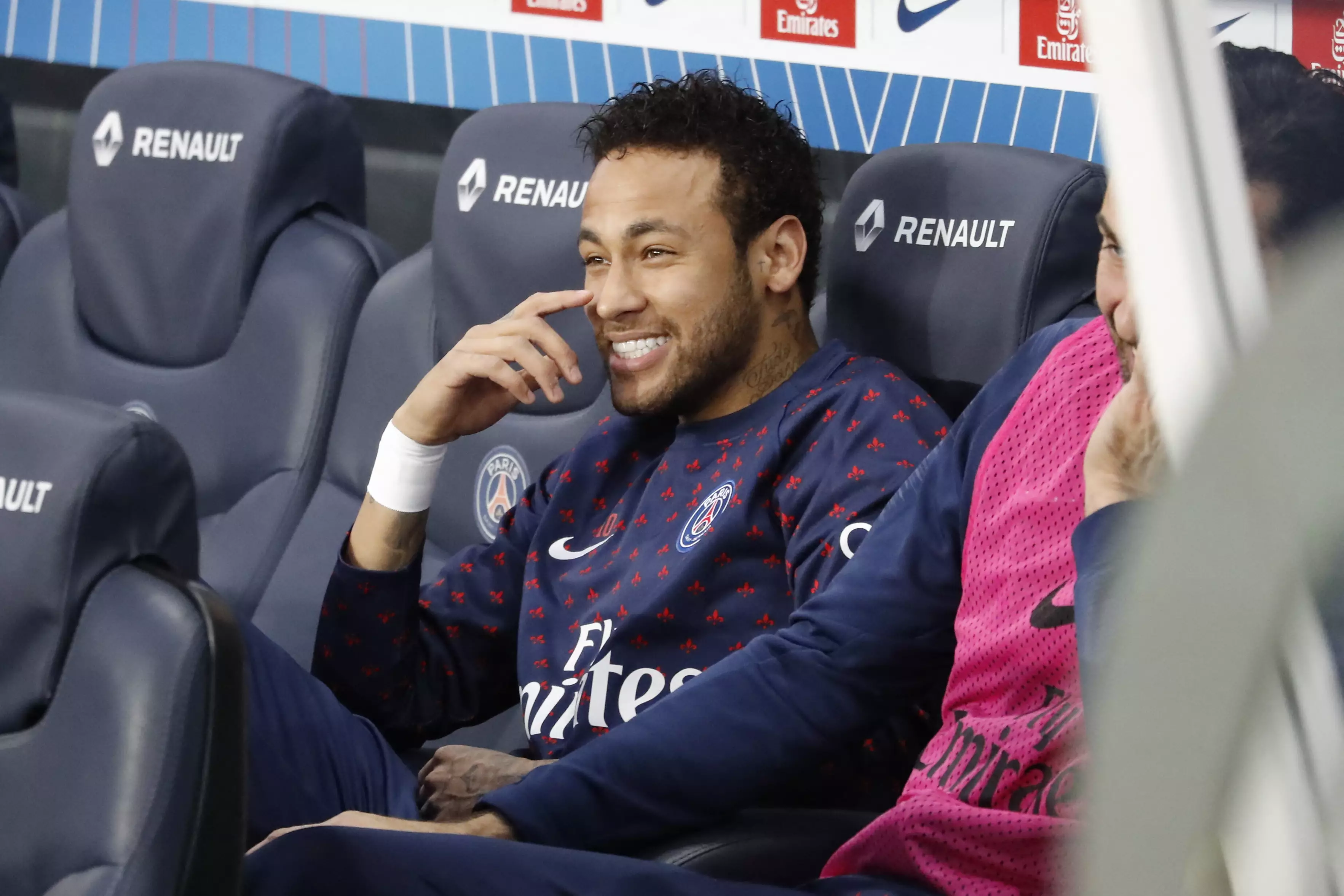 Neymar reacts to the news he's going back to Barcelona. Image: PA Images