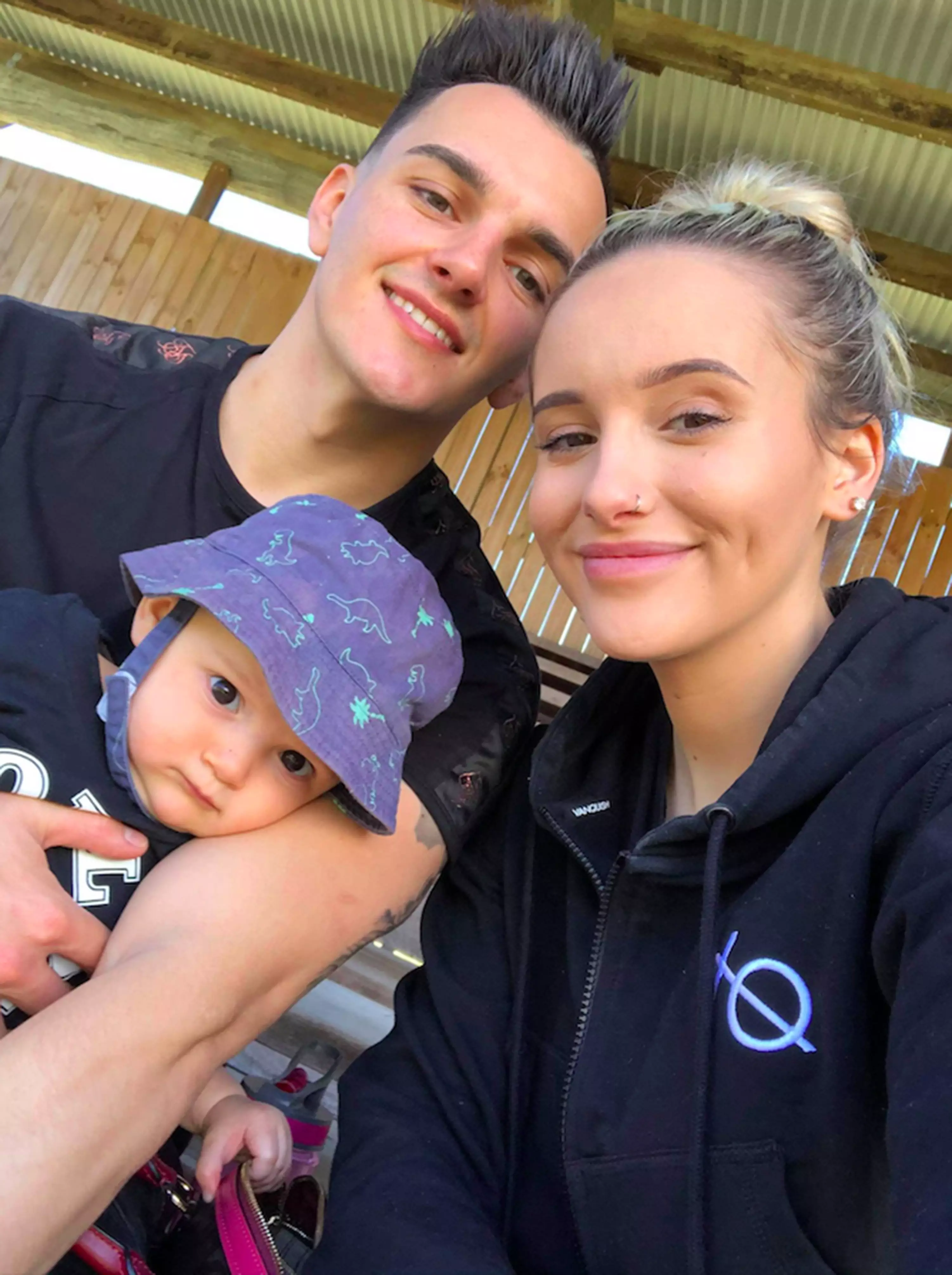 Leah-Marie and partner Jordan with baby Luca (