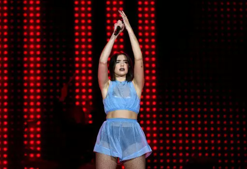 Dua Lipa performs on stage during day one of Capital's Jingle Bell Ball with Coca-Cola at London's O2 Arena.