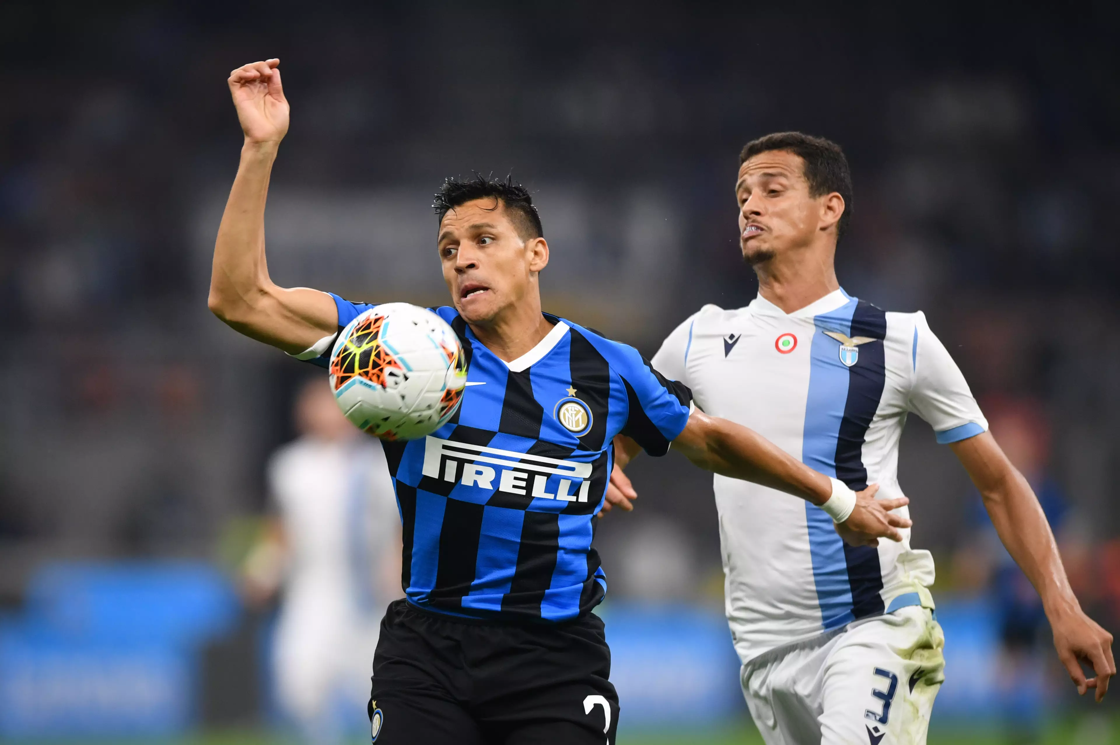 Sanchez (L) in action for Inter. (Image