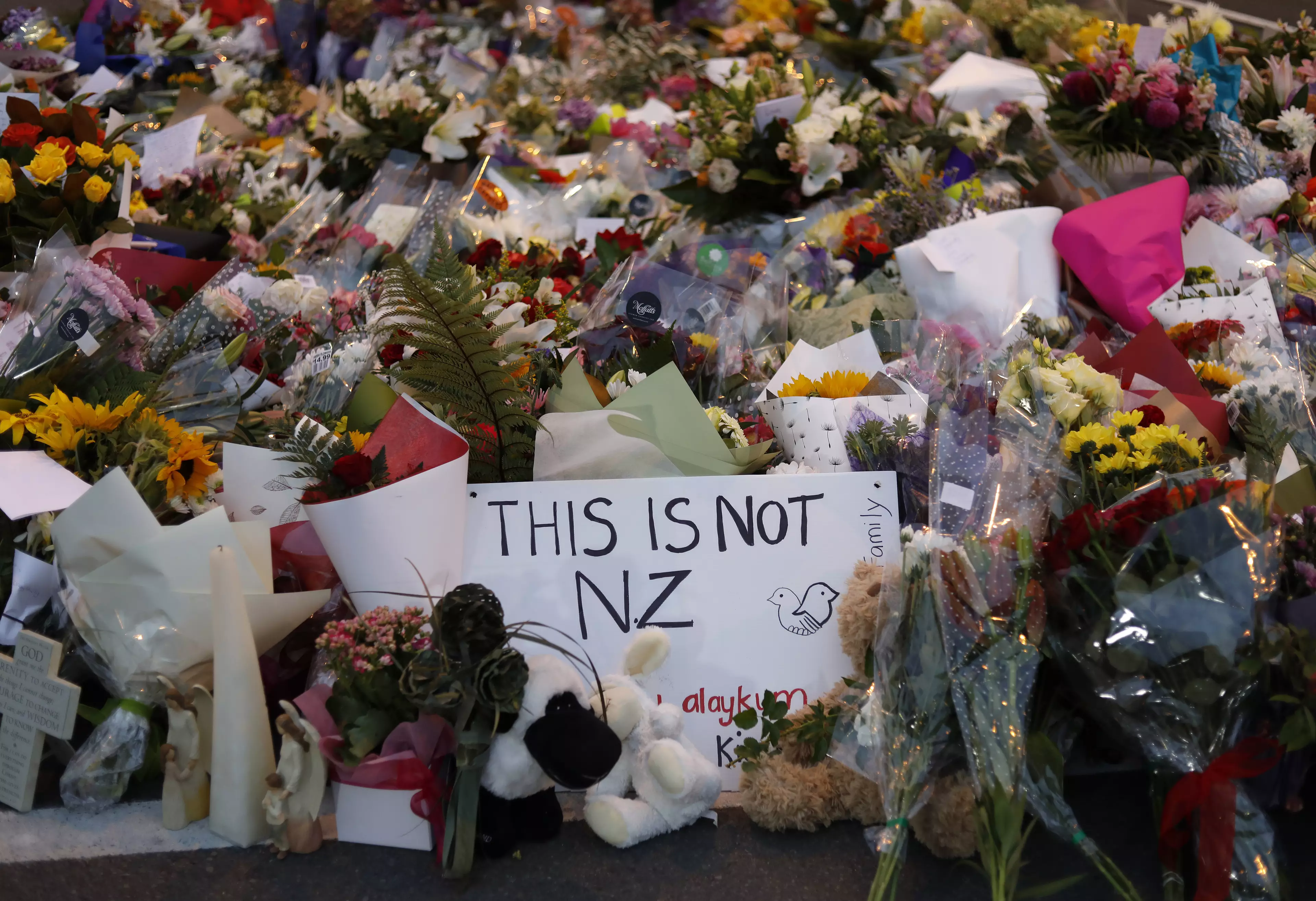Tributes left at one of the locations of the attack.