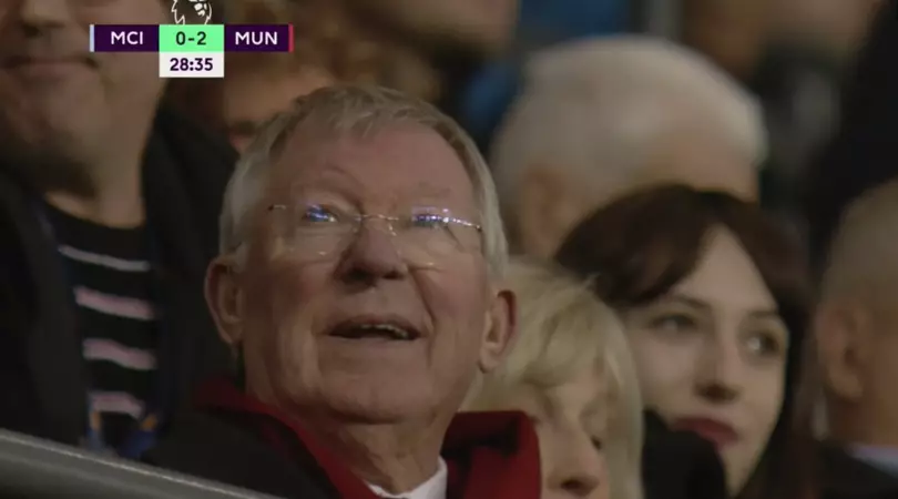 Sir Alex Ferguson Smiled After Manchester United Scored Twice Against City