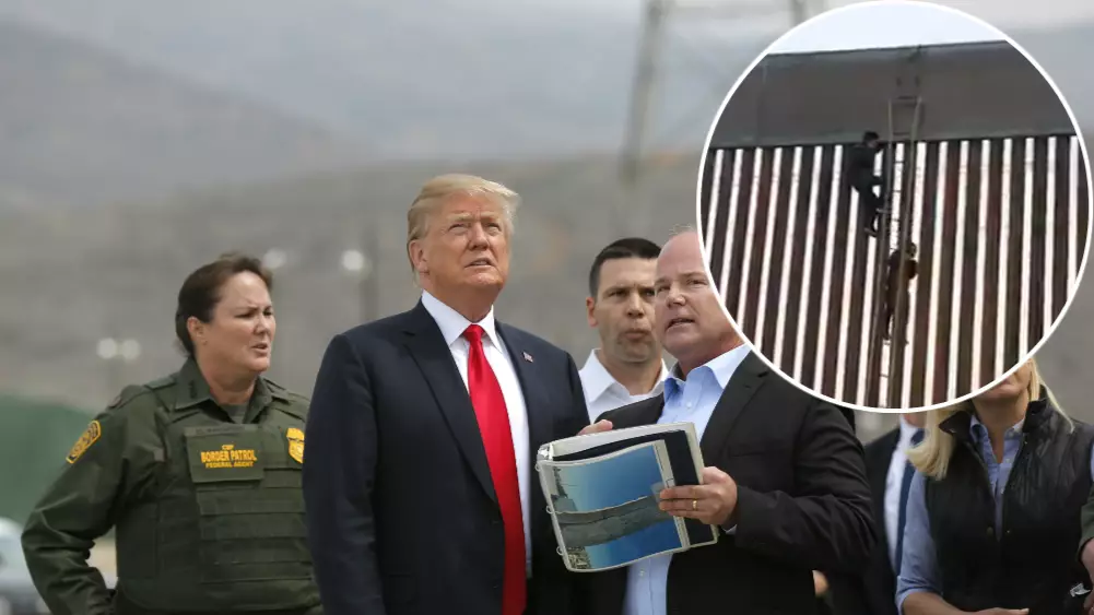 Footage Shows Man Vaulting Donald Trump's Mexican Border Wall In Seconds 