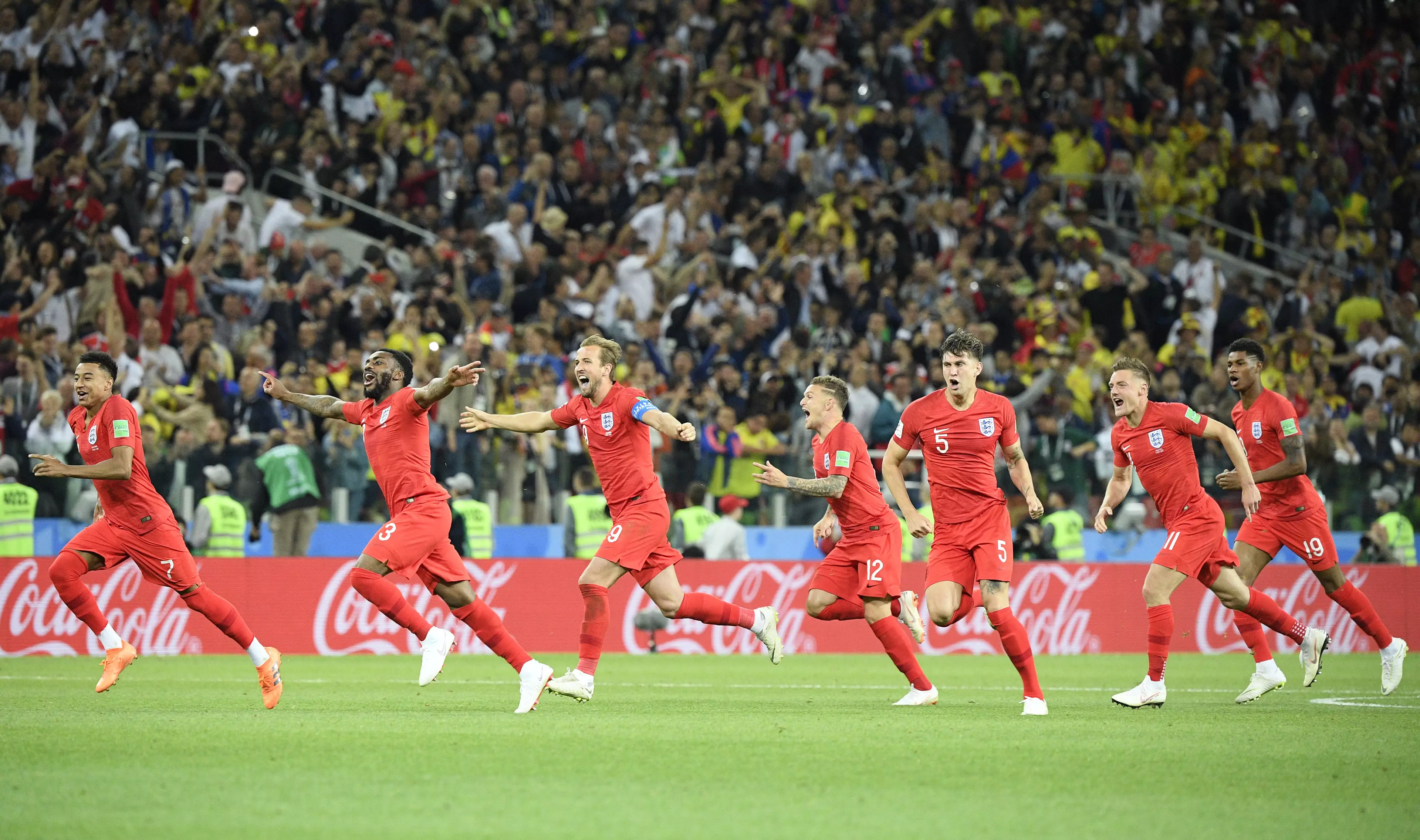 England players celebrate. Image: PA
