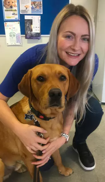 Louise is now back working at Guide Dogs (