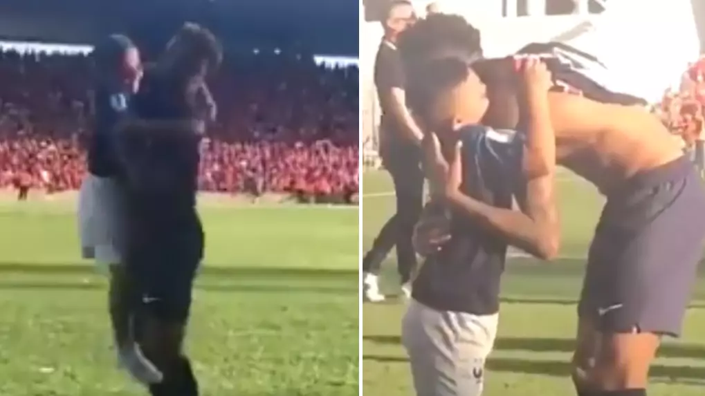 Neymar Embraces Pitch-Invading Youngster In Wonderful Moment Against Nimes
