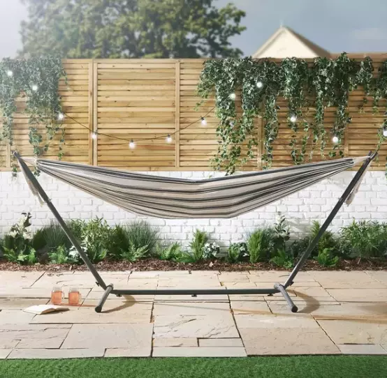 This Wayfair hammock comes with a stand and is £86.99.