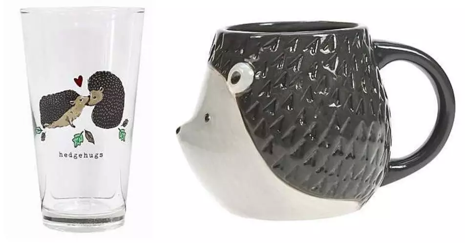 The glasses are just £2 and read 'hedgehugs' whilst this mug is £5 (