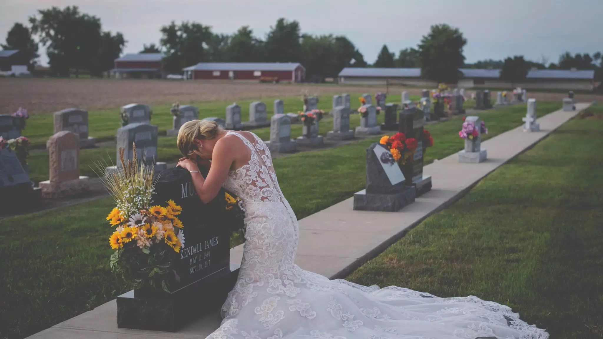 Grieving Bride Visits Late Partner's Grave On Day They Were Set To Marry
