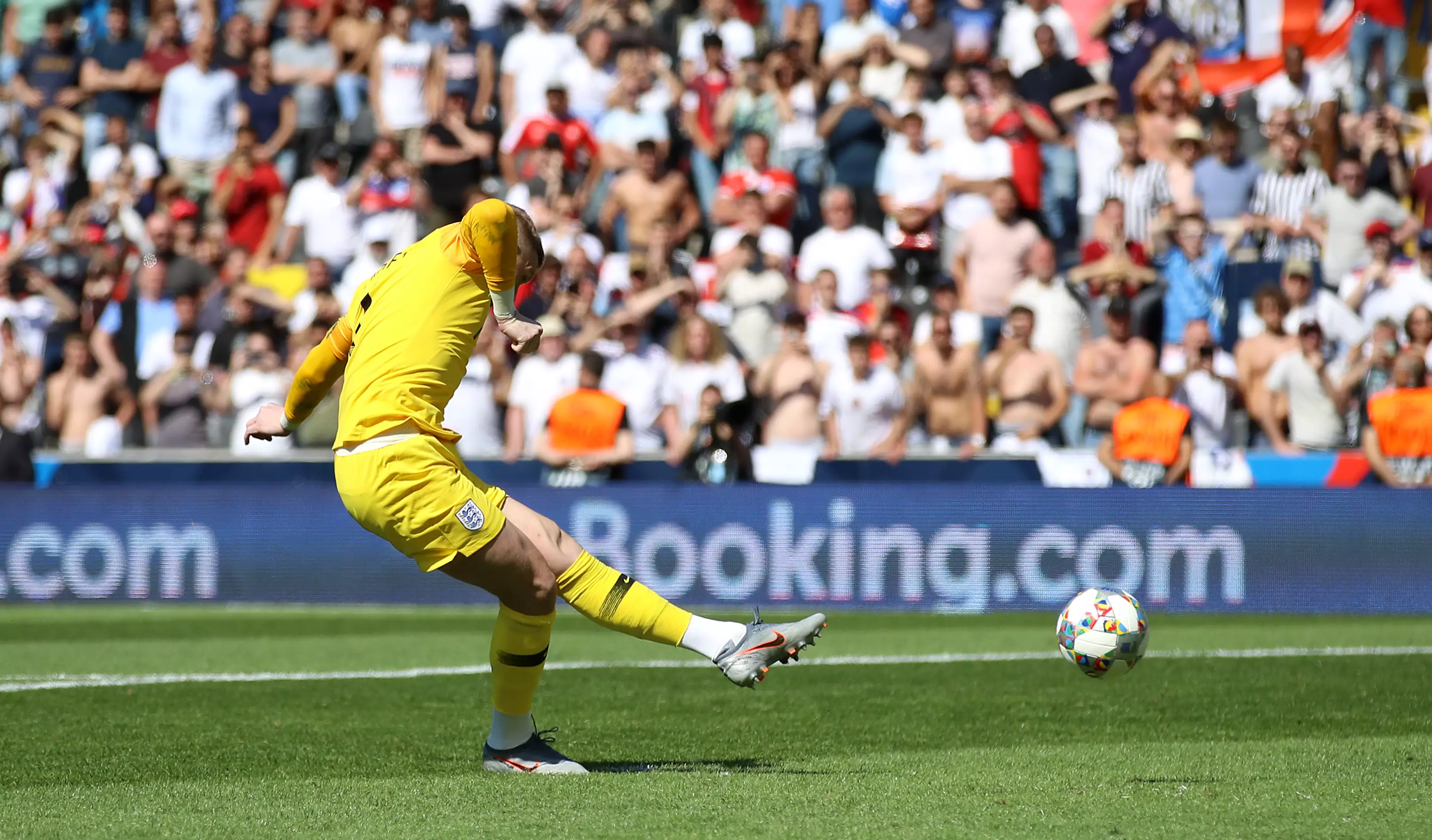 Even Pickford got in on the act against Switzerland. Image: PA Images