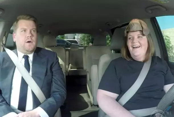 WATCH: Happy Chewbacca Mum Drives James Corden To Work On 'The Late Late Show'