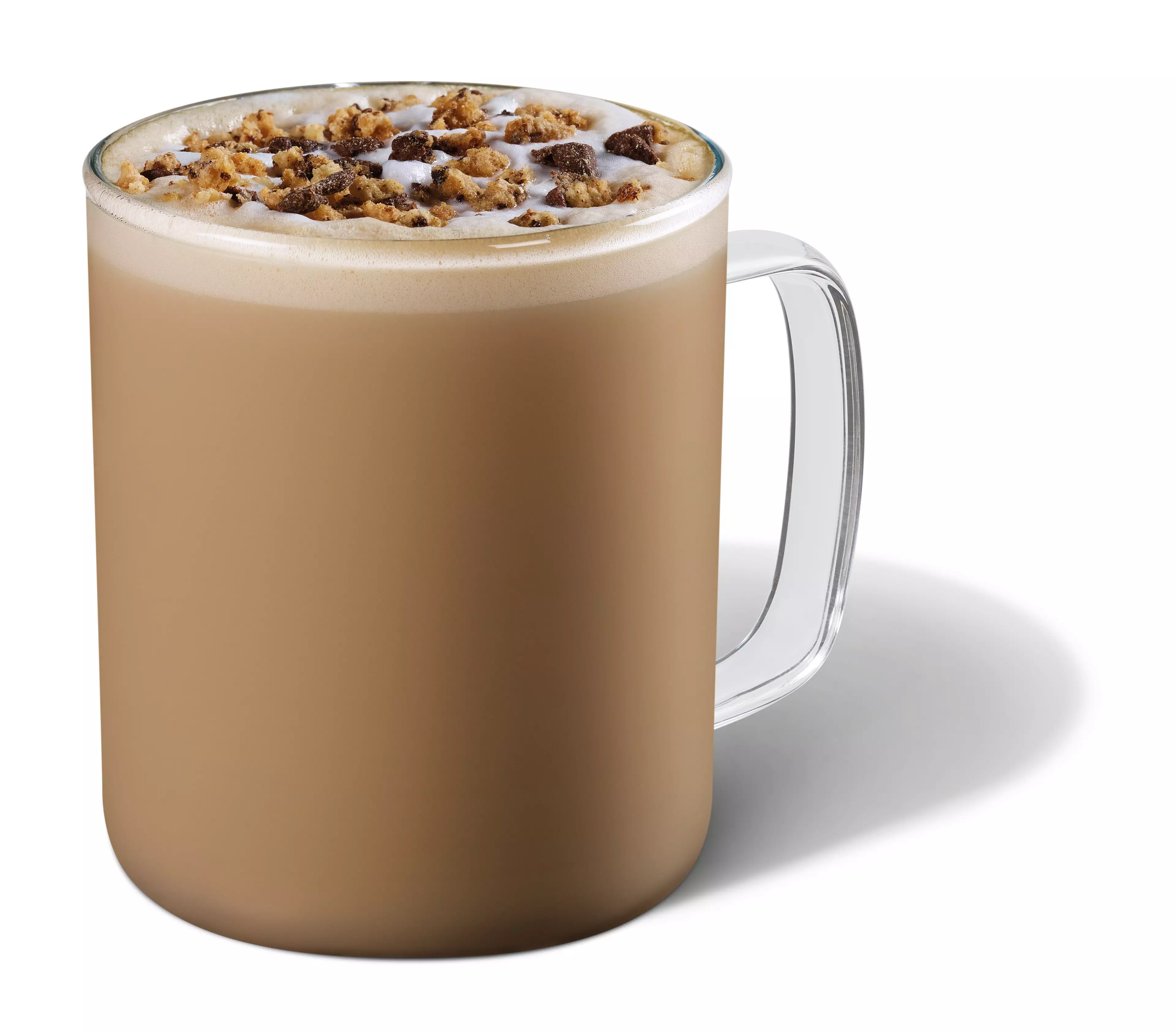 The latte is finished with a sprinkling of beautifully crunchy chocolate cookie crumble topping (
