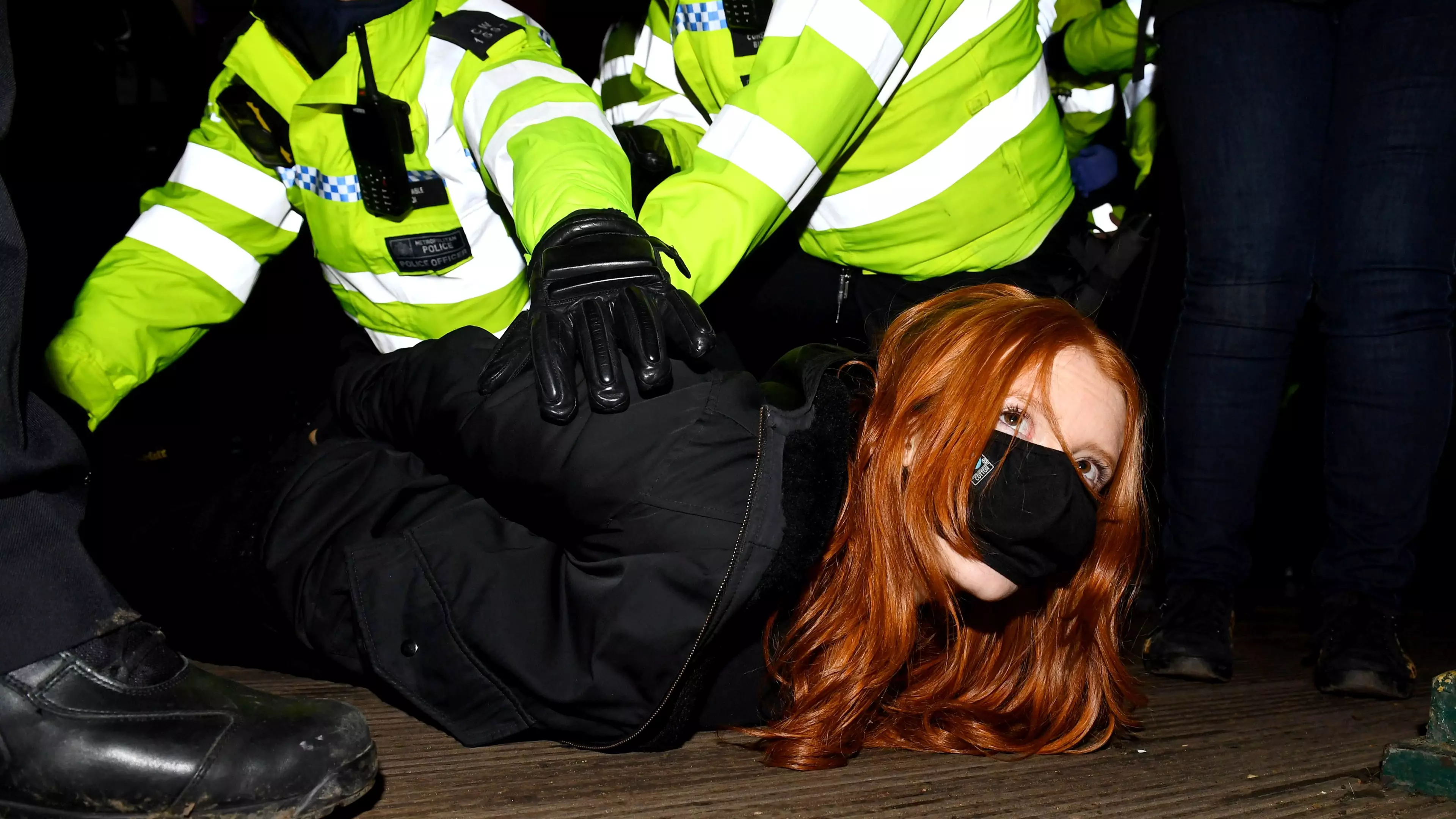 Women were 'pinned down' by police during vigils in the wake of Sarah's death (