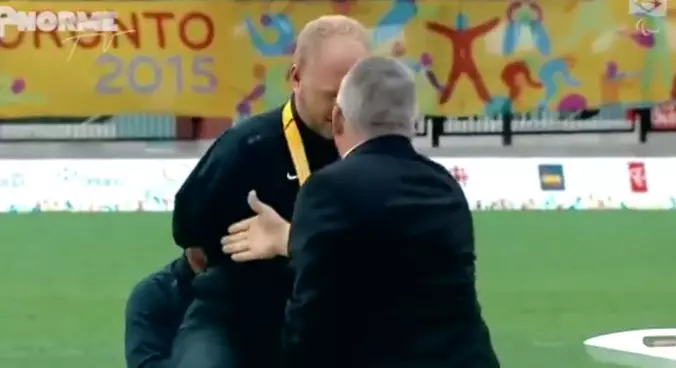 Awkward Moment Official Tries To Shake Hand Of Paralympian With No Arms