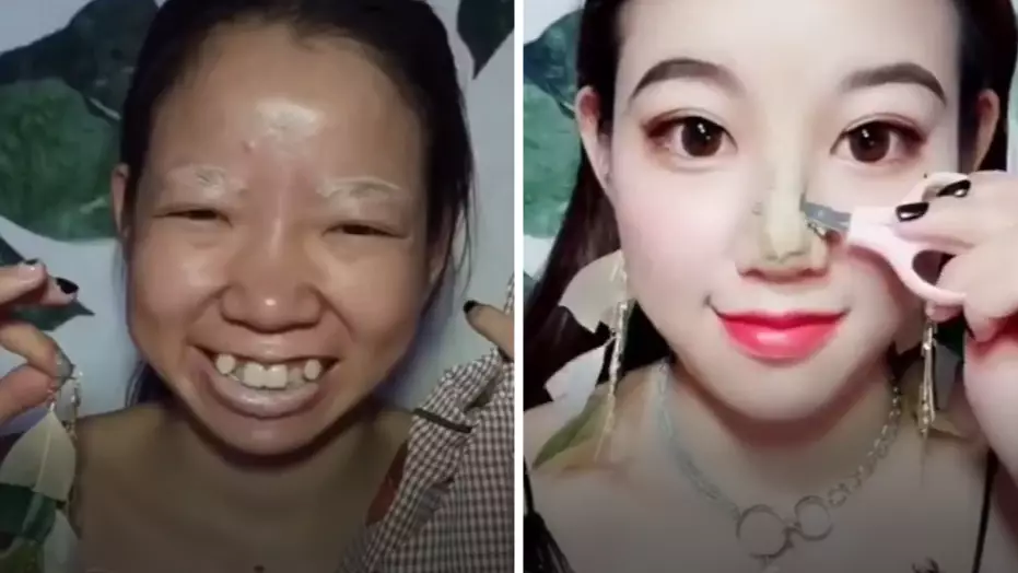 Woman Transforms Into Completely New Person With Extreme Make-Up And Tape