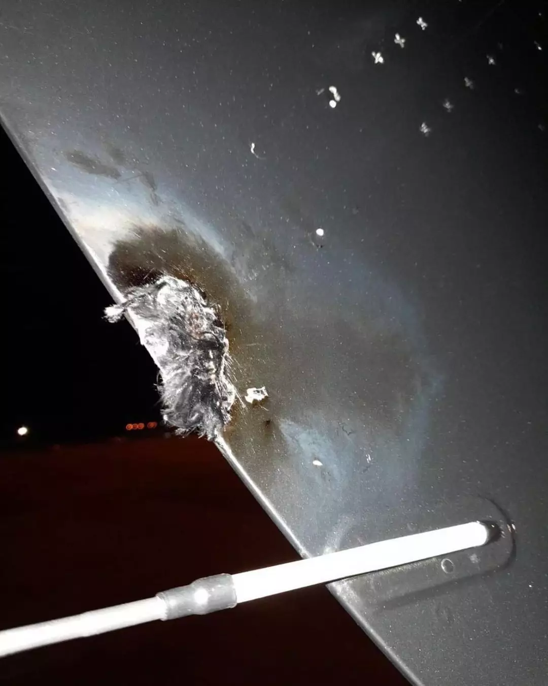 Miley shared a picture of the damage. (