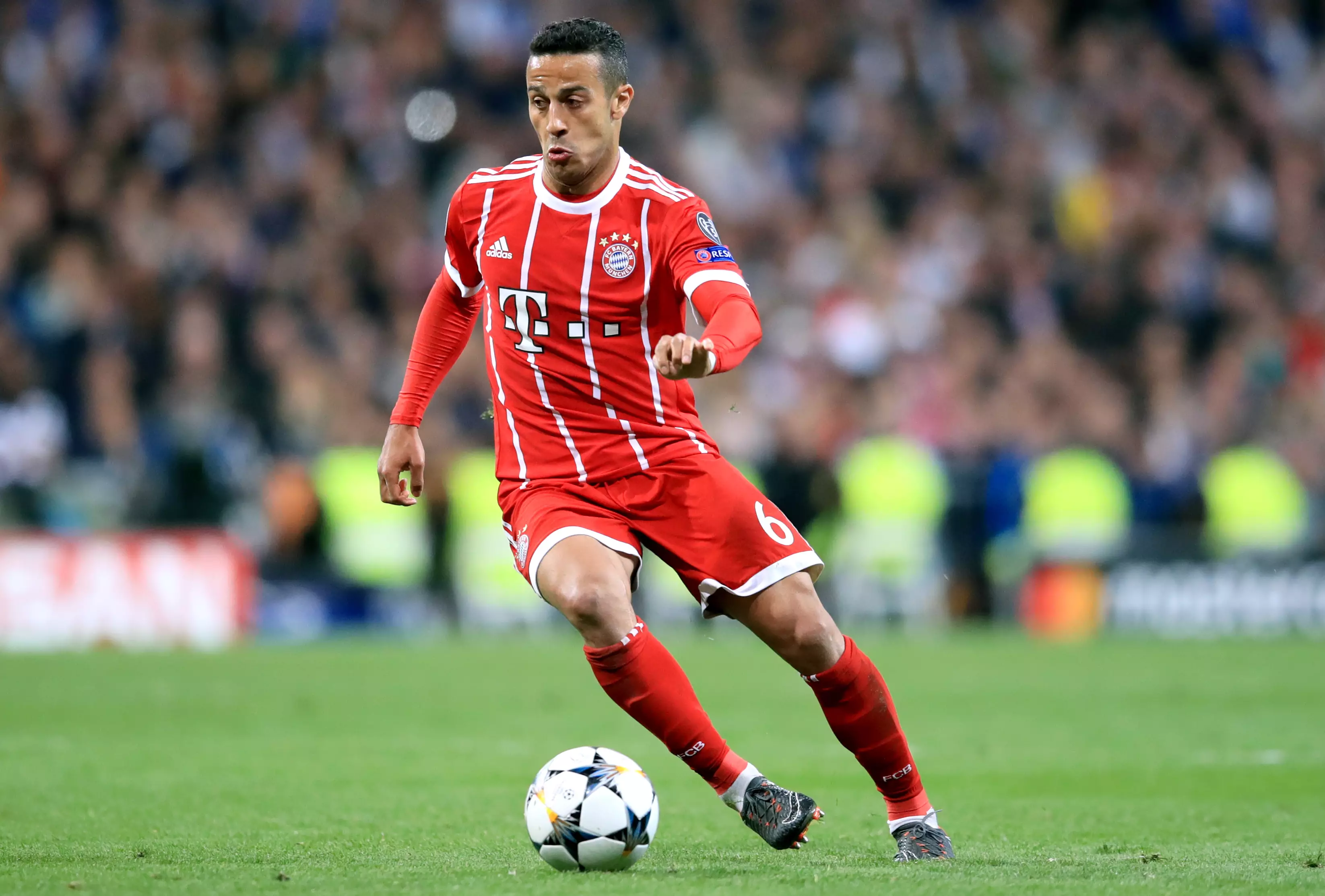 Thiago in action for Bayern Munich. Image: PA