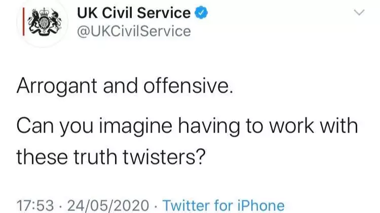 Government ‘Investigating’ After ‘Unauthorised’ Tweet Sent From UK Civil Service Official Account  