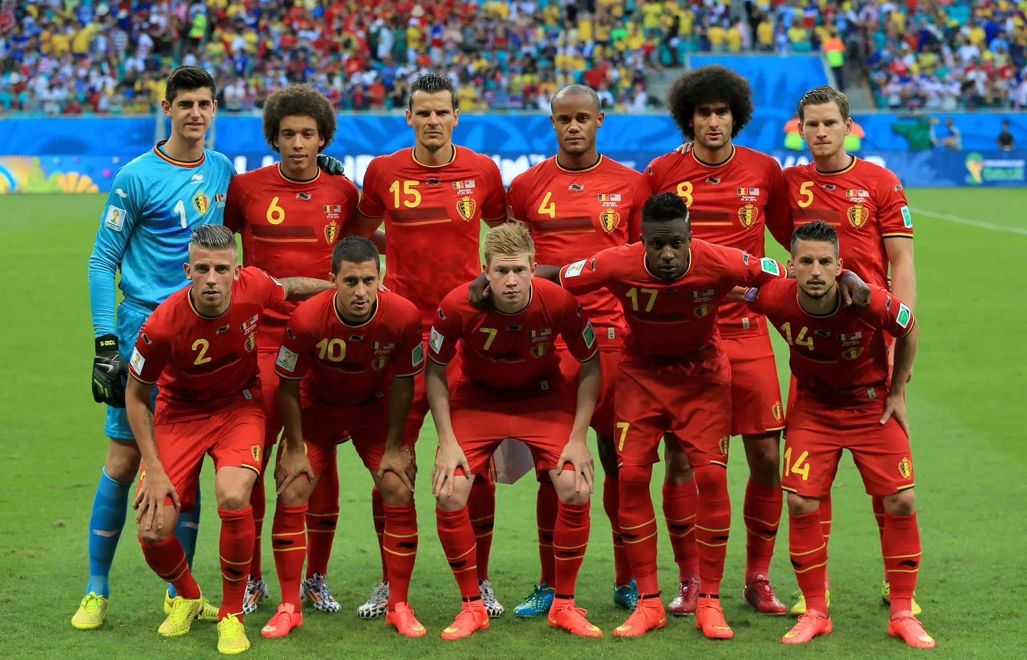 Belgium line up at the 2014 World Cup. Image: PA
