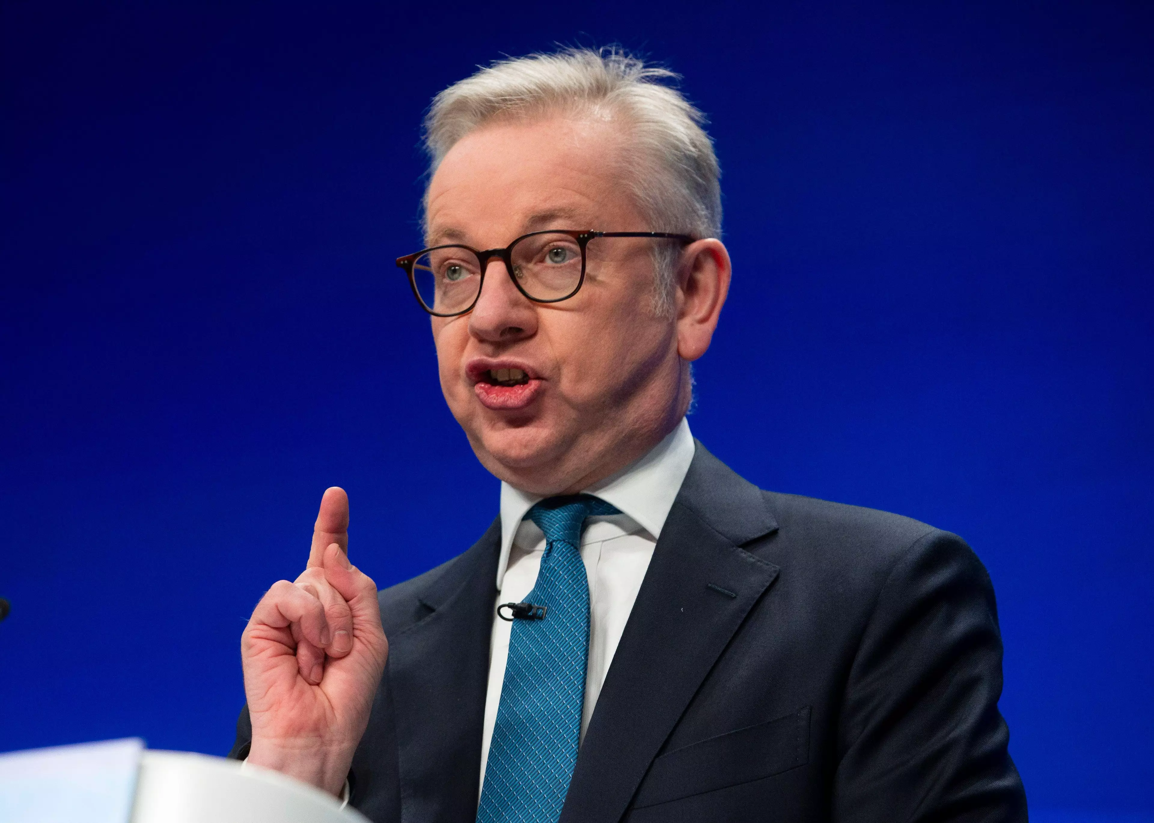 Gove delivering his conference speech.