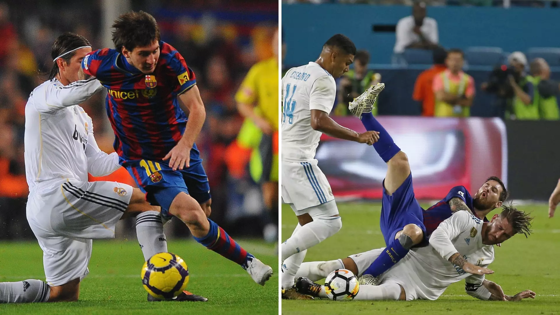 Twitter User Creates Compilation Video Of Sergio Ramos' Questionable Tackles On Lionel Messi