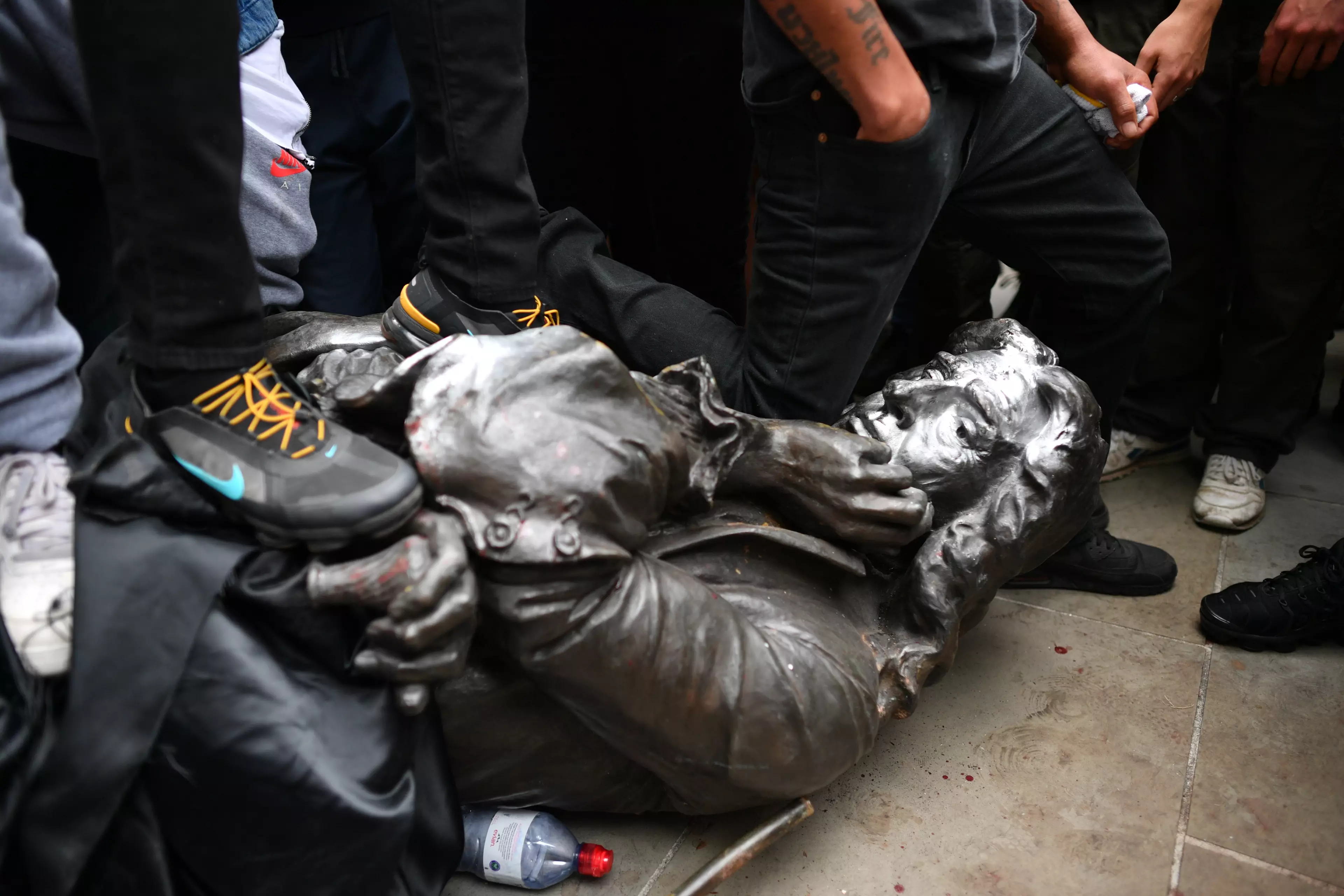 Protesters Pull Down Statue Of Slave Trader Edward Colston In Bristol