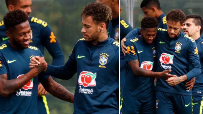 Watch: Neymar Congratulates Fred On Completing Transfer To Manchester United 