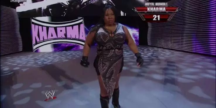Kharma turns up for the 2012 Rumble. Image: WWE.com