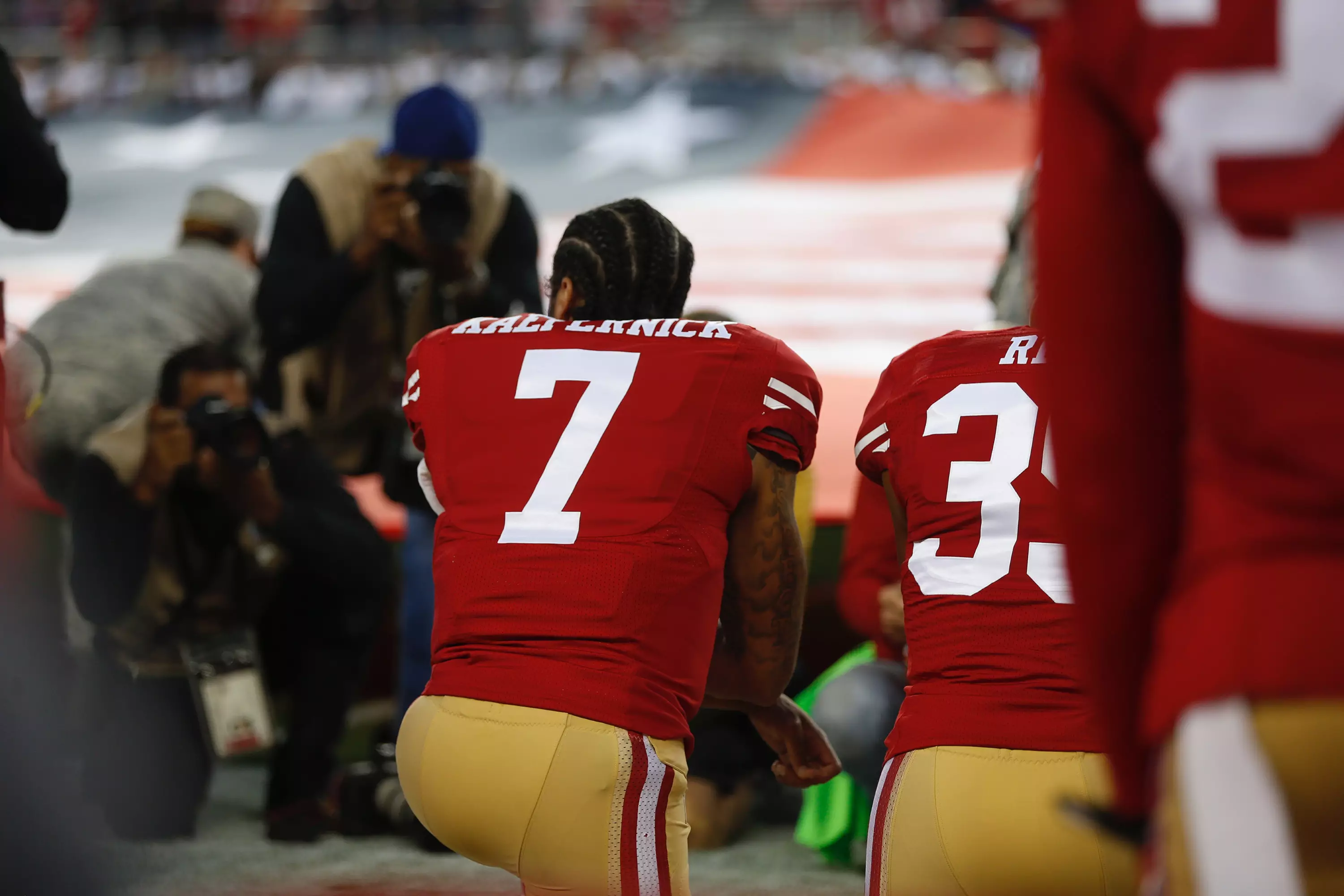 Colin Kaepernick took a knee during the US national anthem in 2016