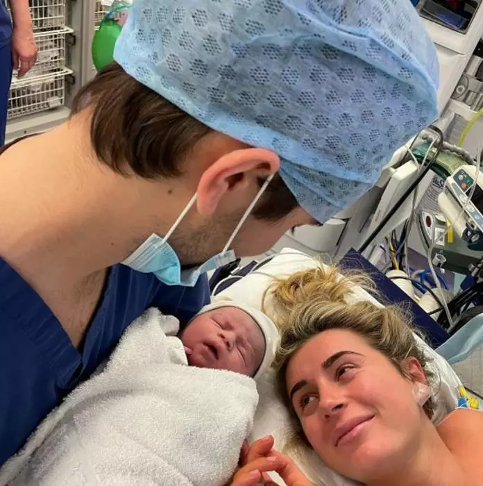Dani welcomed son, Santi, via c-section (